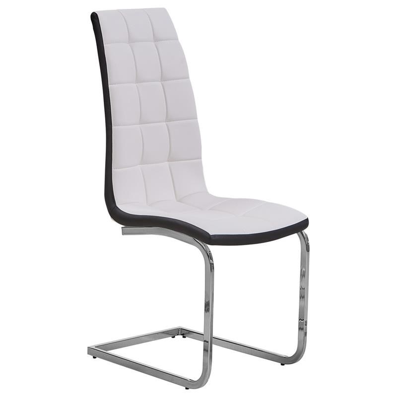 Best Master Marilyn Faux Leather Dining Side Chair in White (Set of 2)