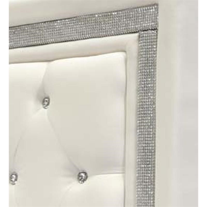 Best Master Faux Leather Full Queen, Rhinestone Tufted Queen Headboard