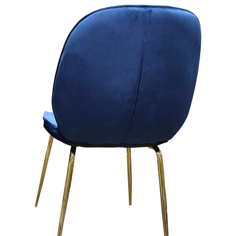 Best Master Mid-Century Velvet Upholstered Dining Side Chair in Blue ...