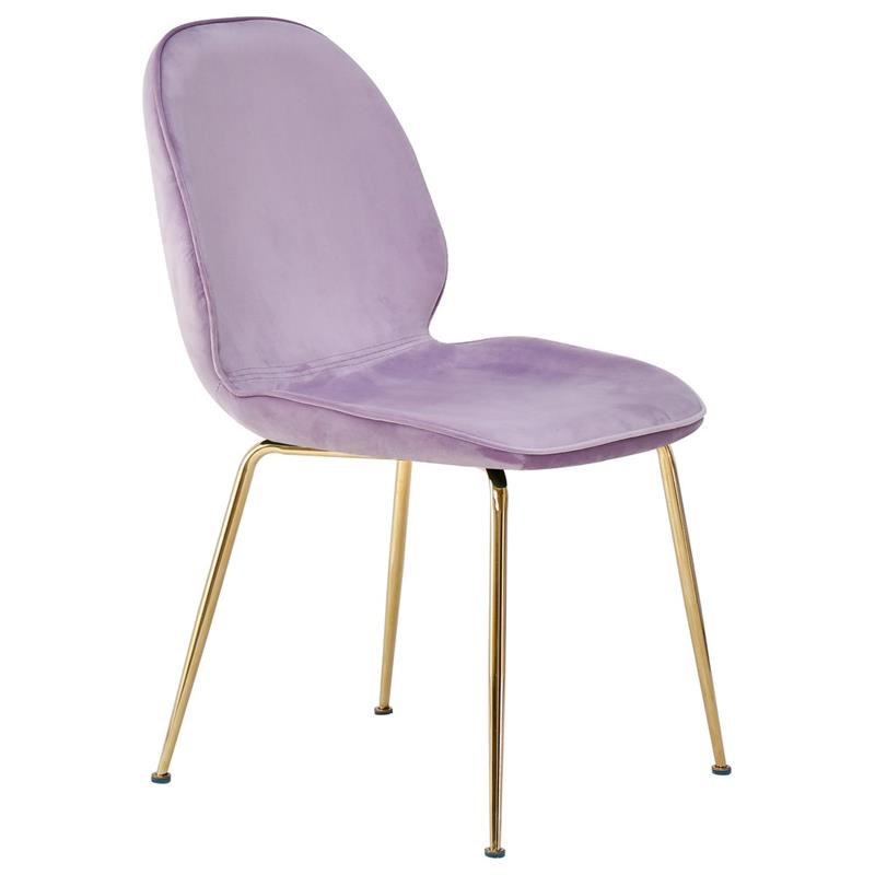 Best Master Mid-Century Velvet Upholstered Dining Side Chair in Pink (Set of 2)
