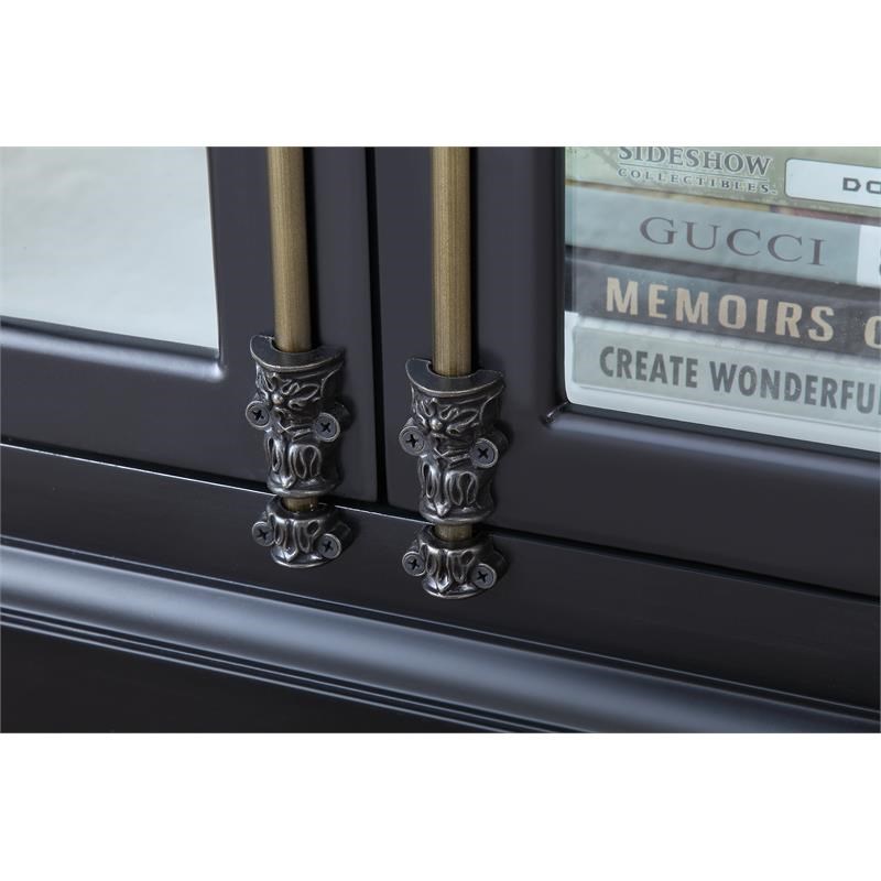 Polich Black and White Storage Curio Cabinet