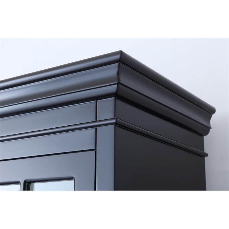 Polich Black and White Storage Curio Cabinet