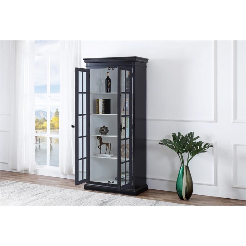 Polich Black and White Storage Curio Cabinet