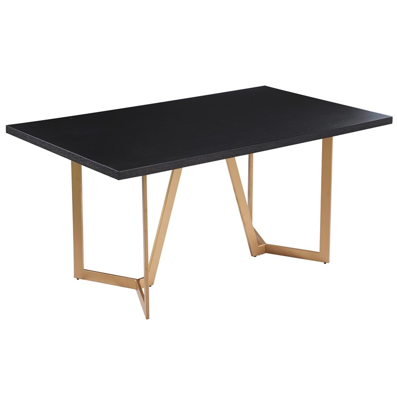 Sunland Black with Bronze Accents Wood Rectangular Dinette Table