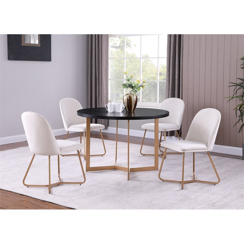 Sunland Black with Bronze Accents Round Wood Dining Table