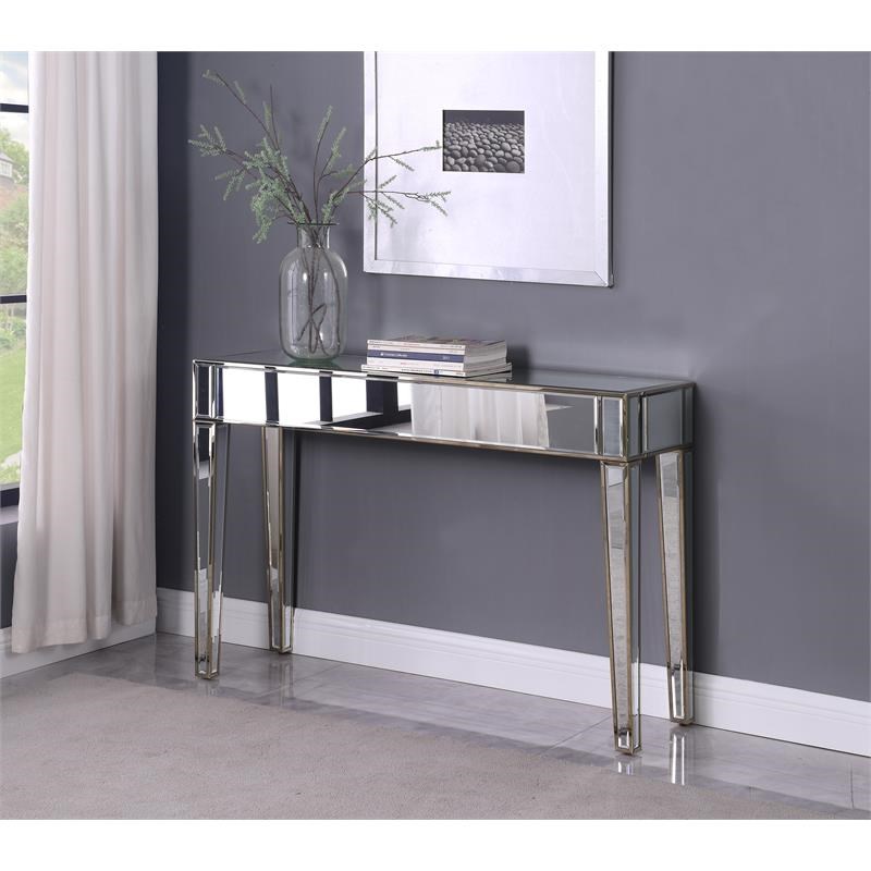 Aristotle Modern Silver Wood Console Table