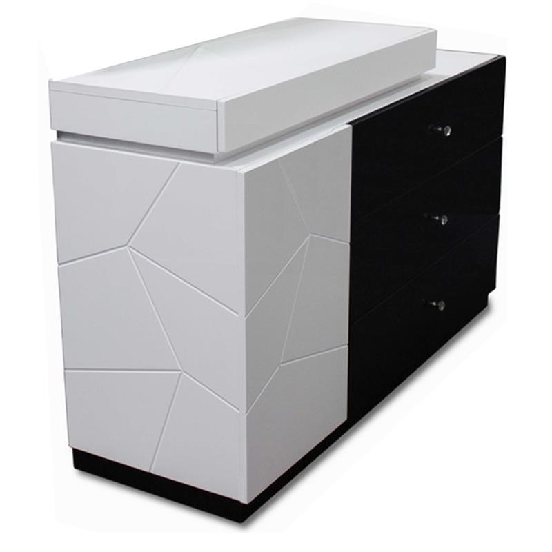 Berlin 6-Drawer Modern Wood Dresser in Black/White