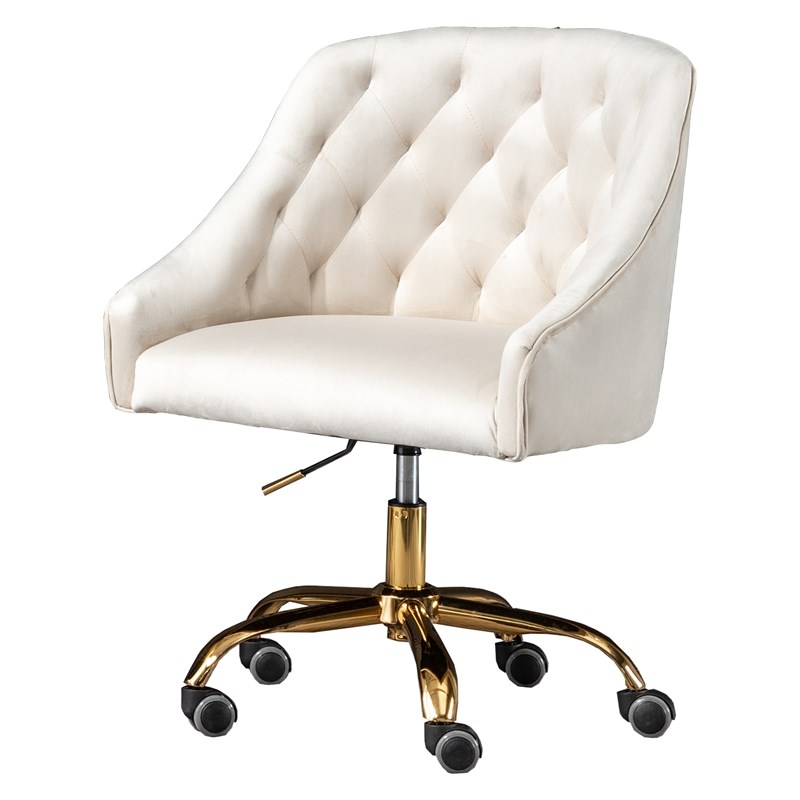 Velvet tufted swivel desk chair Clearance