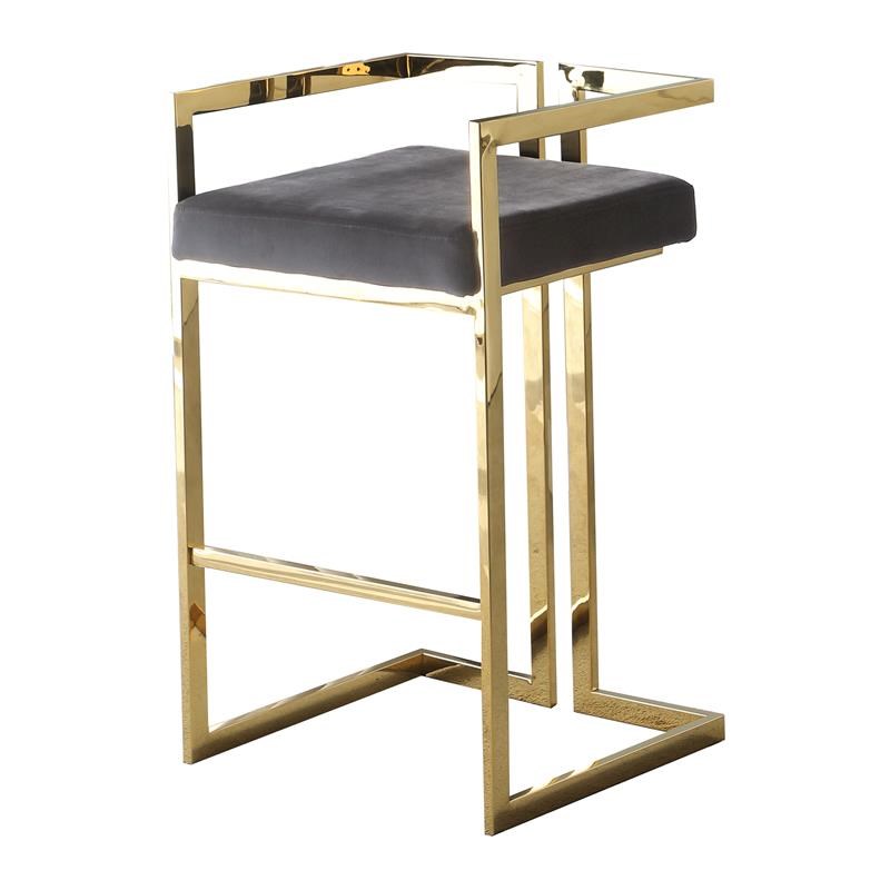 Luxe Gray/Gold Bar Stools (Set of 2)