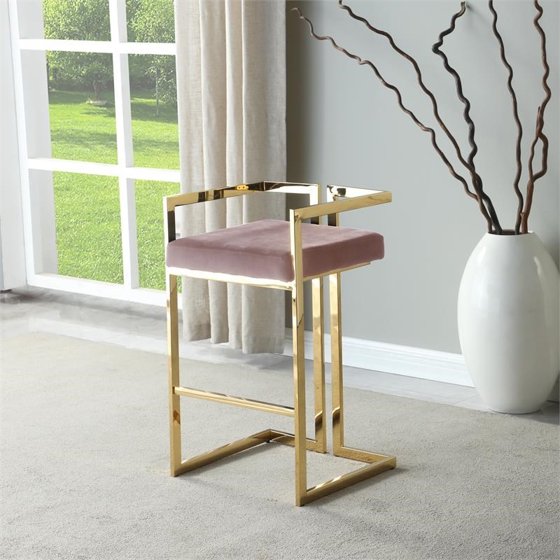Luxe Pink/Gold Bar Stools (Set of 2)