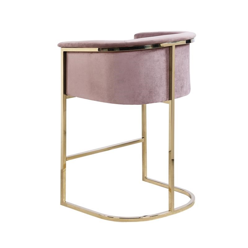 Lexie Pink Bar Stools with Gold Base(Set of 2)