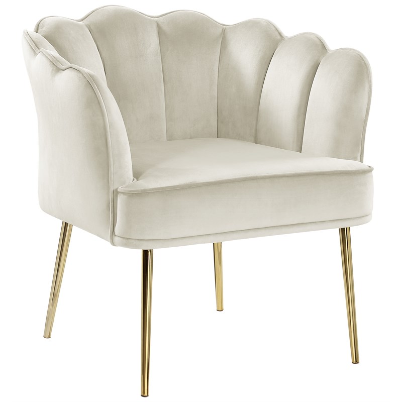 Jackie Cream Velvet Accent Chair With Gold Legs Homesquare   2566967 L 