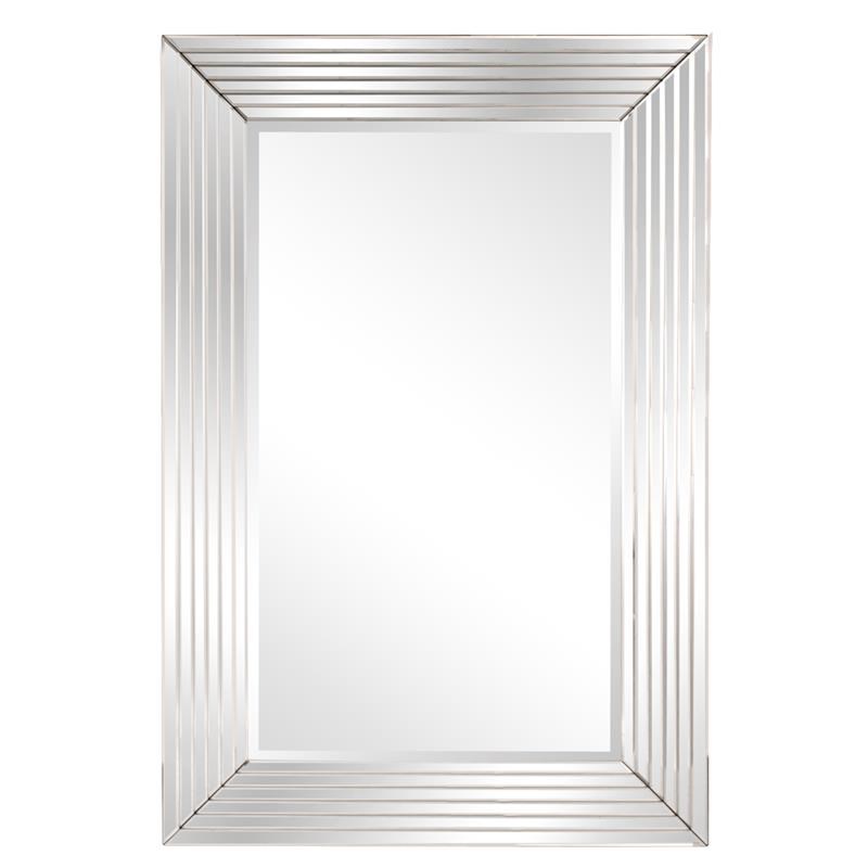 Shape Glass Mirror In Mirrored, Howard Elliott Collection Tudor Silver Floor Mirror