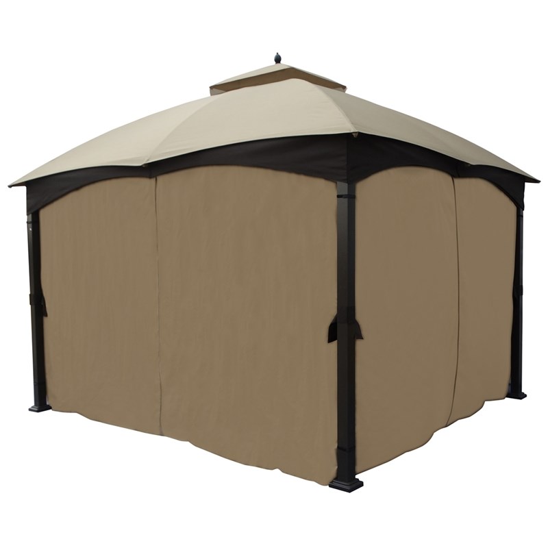 Cloud Mountain Side Wall Only 4 PC Privacy Curtain Suit 10x12 Gazebo in Brown