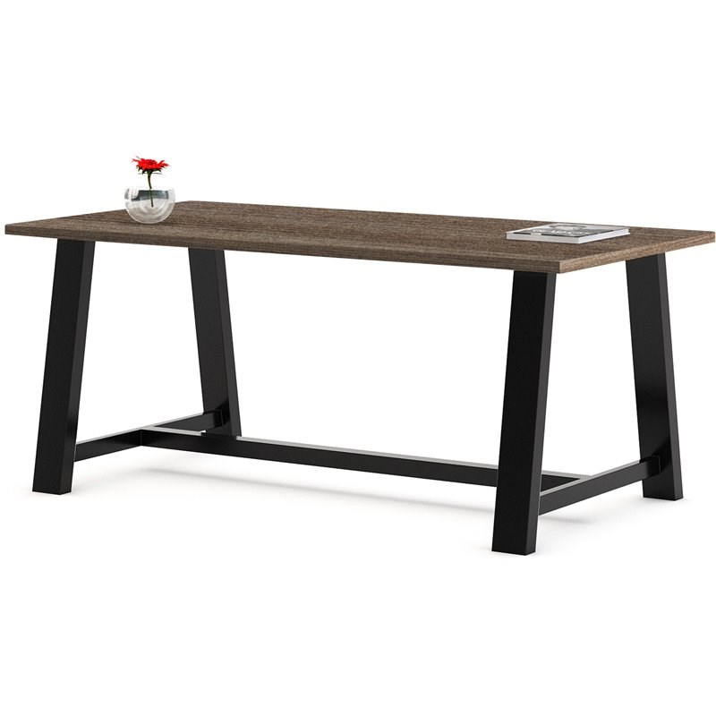 KFI Midtown 3' x 6' Wood Top Standard Height Conference Table in Studio Teak
