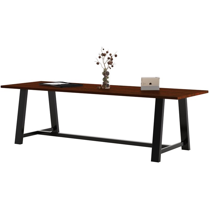 KFI Midtown 3' x 9' Wood Top Standard Height Conference Table in Mahogany