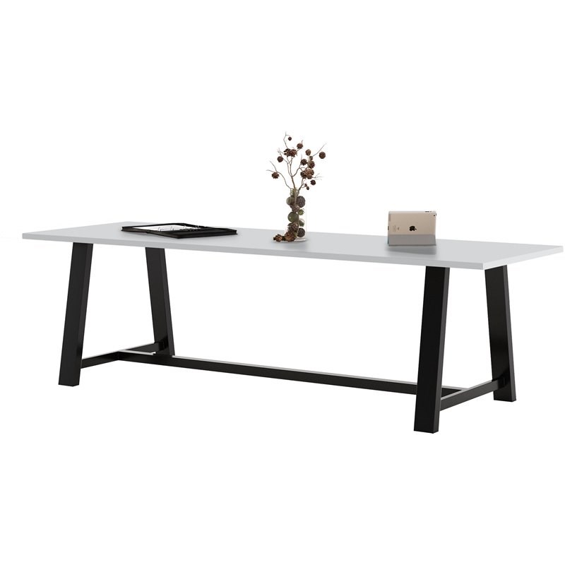 KFI Midtown 3' x 9' Wood Top Standard Height Conference Table in Fashion Gray