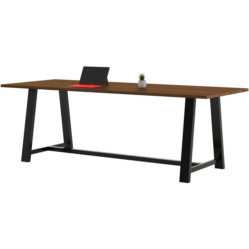 KFI Midtown 3' x 9' Wood Top Counter Height Conference Table in Walnut