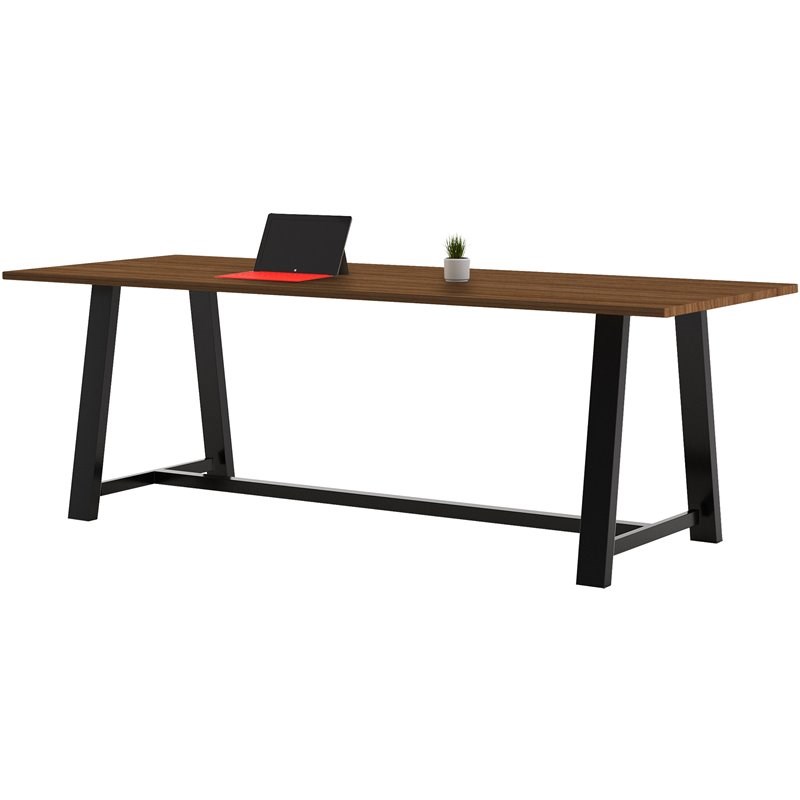 KFI Midtown 3' x 10' Wood Top Counter Height Conference Table in Walnut