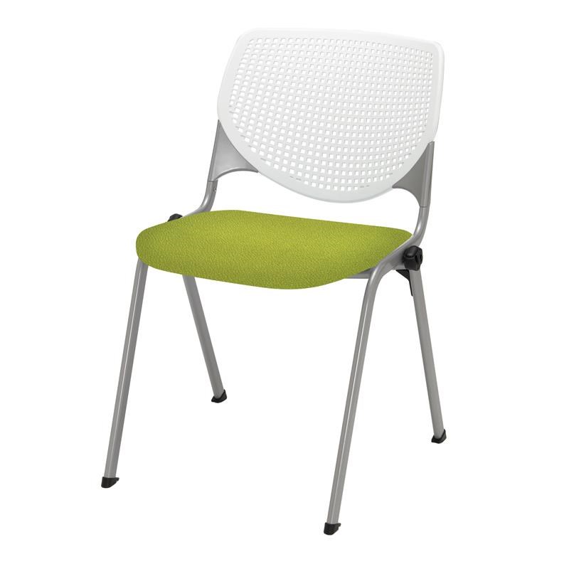 KFI KOOL Stack Chair - Avocado Fabric Upholstered Seat