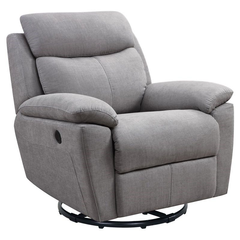 Metro Furniture Glider and Swivel Power Recliner with USB port in Light ...