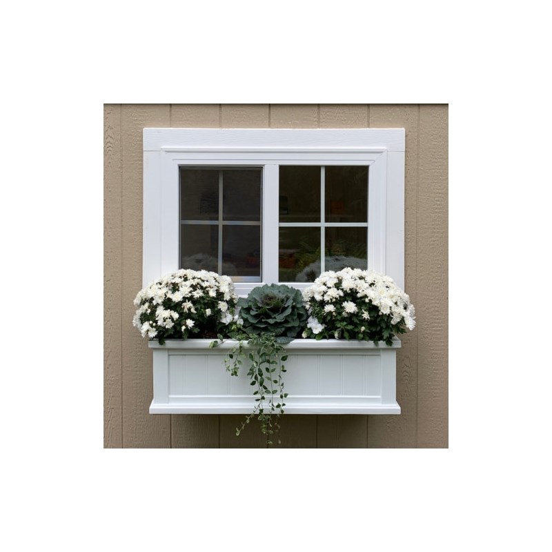 mayne cape cod 3ft weatherproof coastal plastic window box in white 4840w