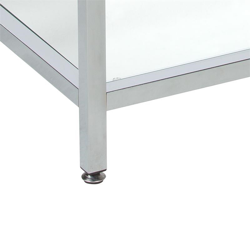 Studio Designs Home Portico Modern 3-Tier Tempered Glass Bar Unit in Chrome