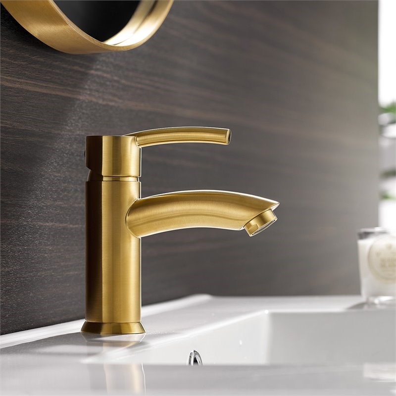 Vinnova Bliss Single Handle Basin Bathroom Faucet in Gold