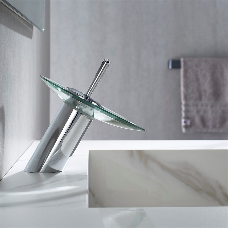 Vinnova Torino Falls Single Hole Bathroom Faucet in Polished Chrome
