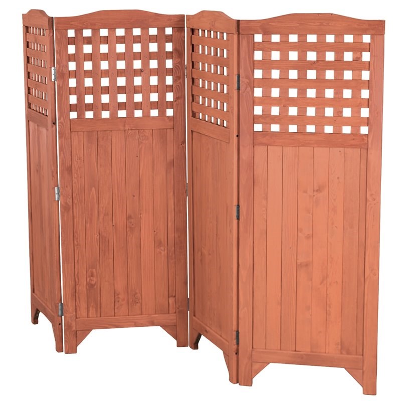 leisure season wood folding patio and garden privacy screen in medium