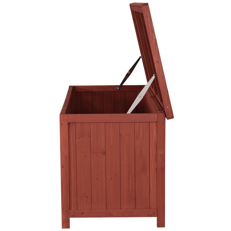 Leisure Season Weather Proofed Wood Deck Storage Box in Medium Brown