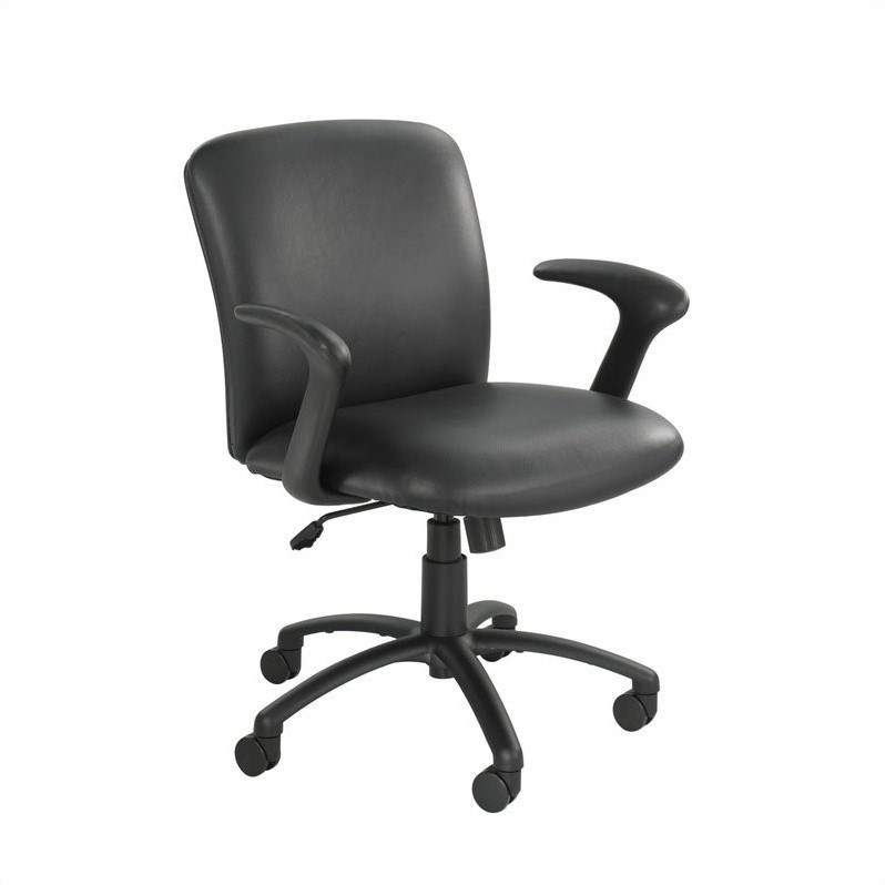 Safco Uber Big and Tall Mid Back Armless Task Office Chair in Black Vinyl