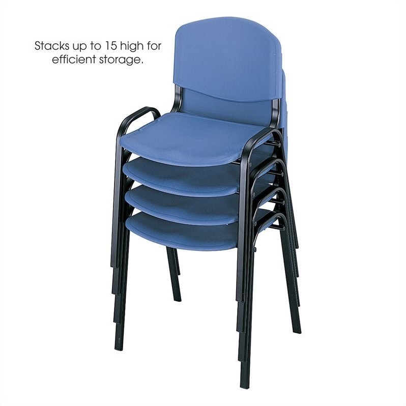 Safco Stacking Chair in Blue (Set of 4)