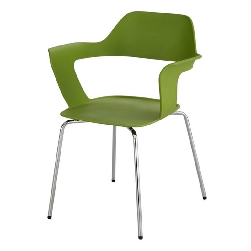 Safco Bandi Shell Stacking Chair in Green (Set of 2)