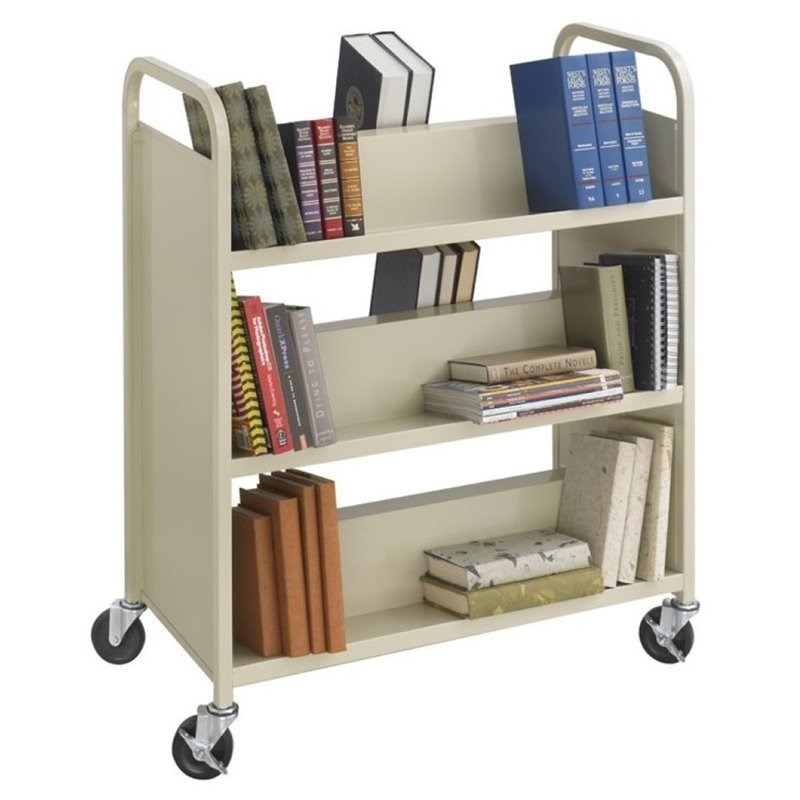 Safco 6 Shelf Book Cart in Sand