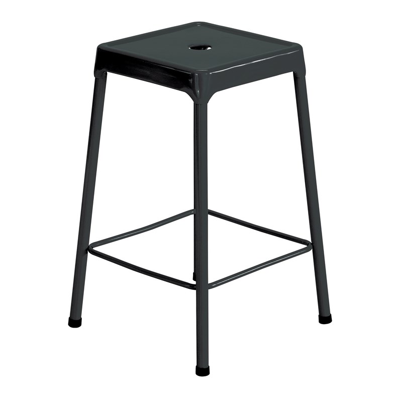 Safco Steel Backless Counter Stool in Glossy Black - 18