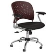 Safco Reve Round Back Office Chair in Mahogany