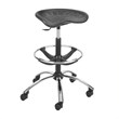 Safco Sit-Star Black Drafting Chair with Chrome Base