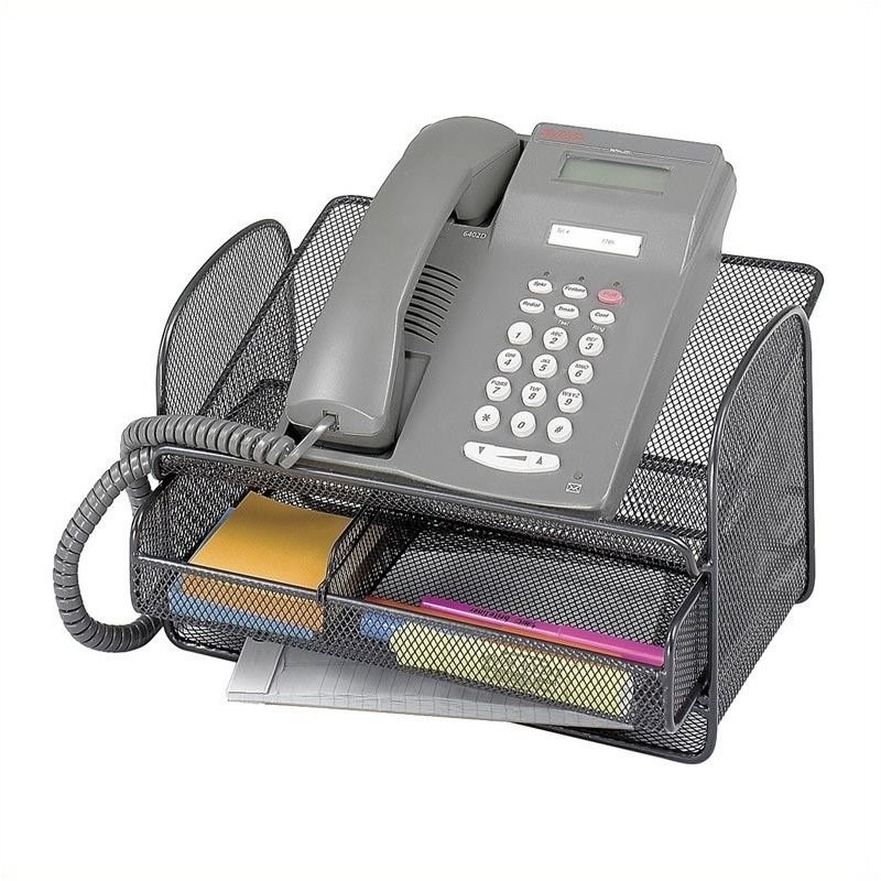 Safco Onyx Mesh Telephone Stand With Drawer (Qty. 5)