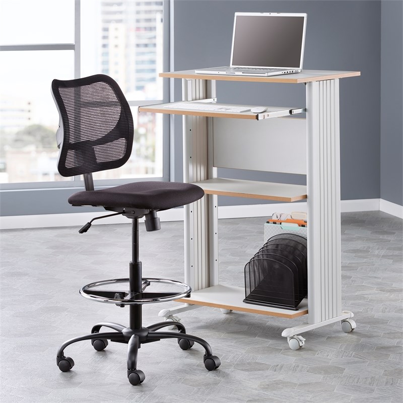 Safco Vue Extended Height Mesh Swivel Office Desk Chair in Black