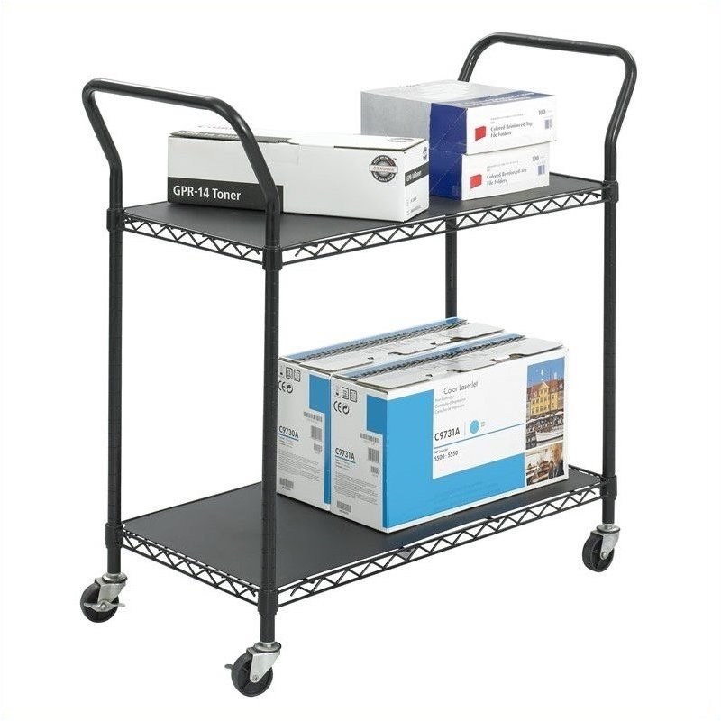 Safco Wire Utility Cart in Black