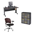 Value Sorter 3 Piece Office Set Computer Desk File Organizer and Office Chair