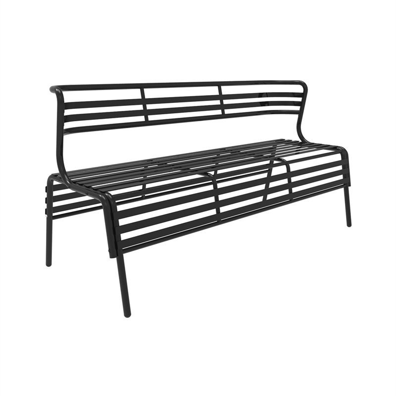 Safco Products CoGo Outdoor  Indoor Steel Bench with Back 4368