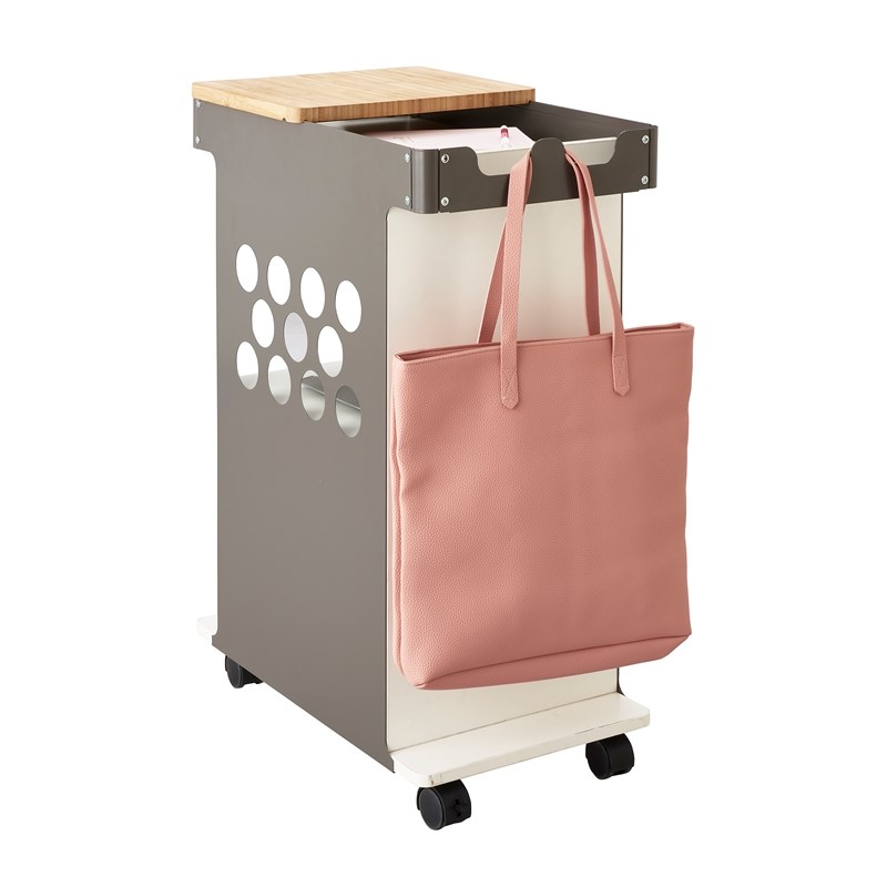 Safco Mini Rolling Storage Cart 5209WH Mobile Cart with Steel Panels in Sliver