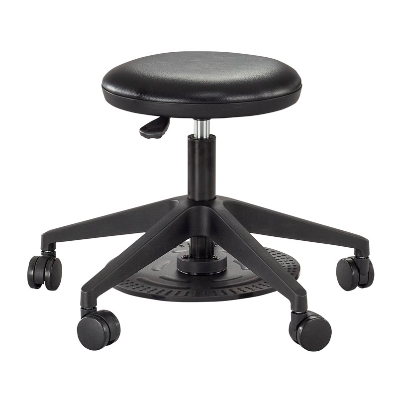Safco Products Foot Pedal Lab Stool 3437BL Black Vinyl