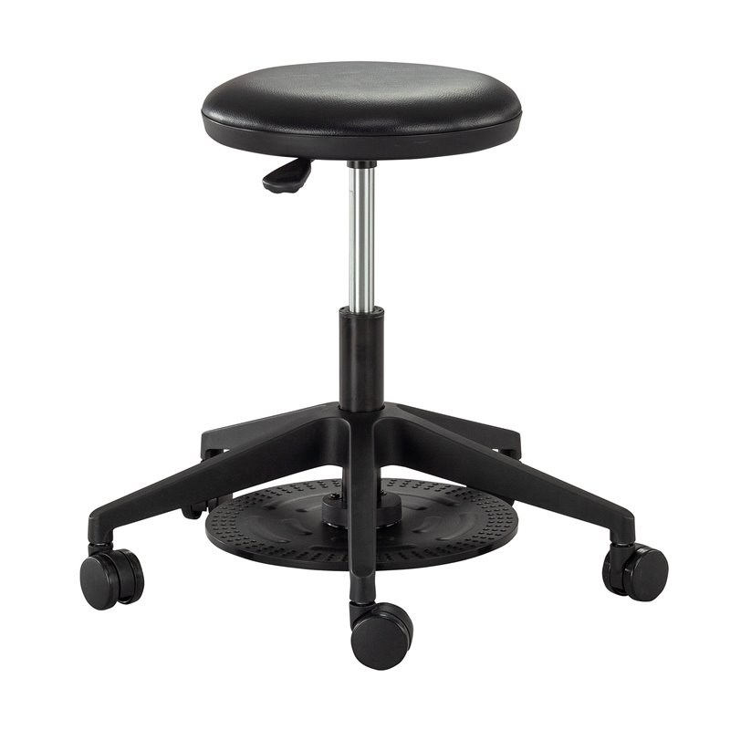Safco Products Foot Pedal Lab Stool 3437BL Black Vinyl