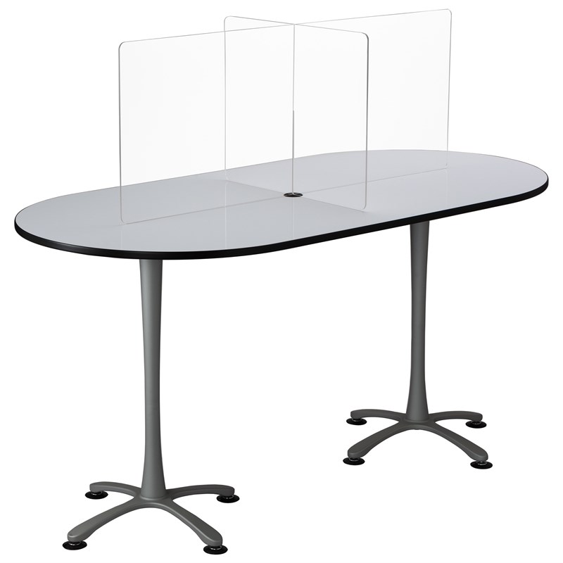 Multi-Workstation Clear Frosted Acrylic Tabletop Wellness Screen 59.5