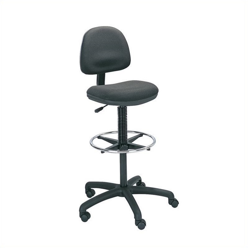Safco Precision Extended Drafting Chair with Footrest in Black
