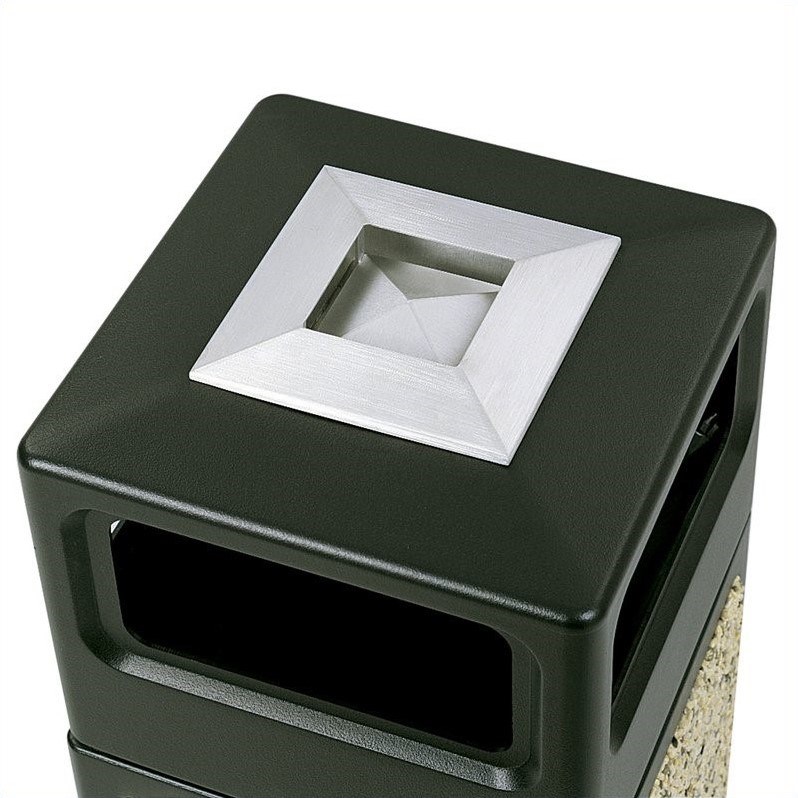 Safco Canmeleon Series Small Outdoor Recessed Panel Side Opening Receptacle with Urn