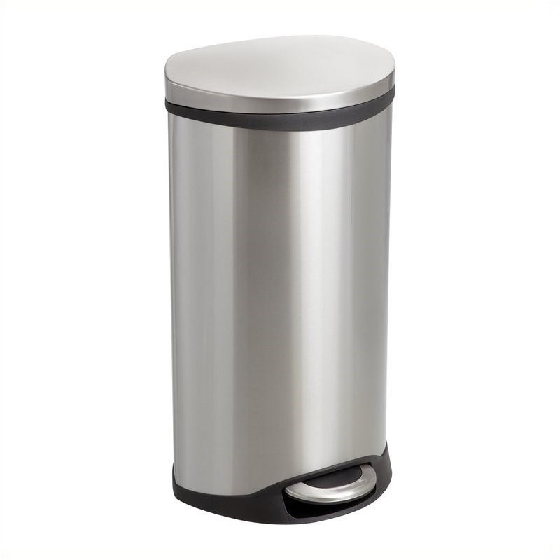 Safco Step-On Receptacle - 7.5 Gallon in Stainless Steel